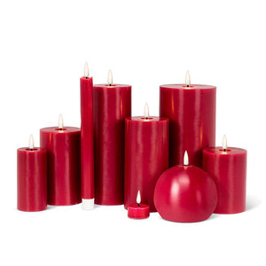 3x6" LED RED PILLAR CANDLE