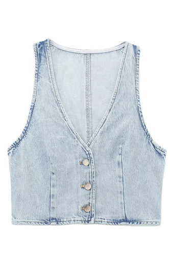 CROP DENIM VEST