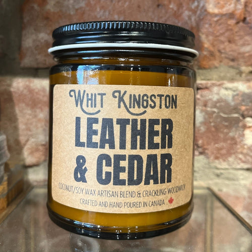 LEATHER & CEDAR WOOD WICK CANDLE