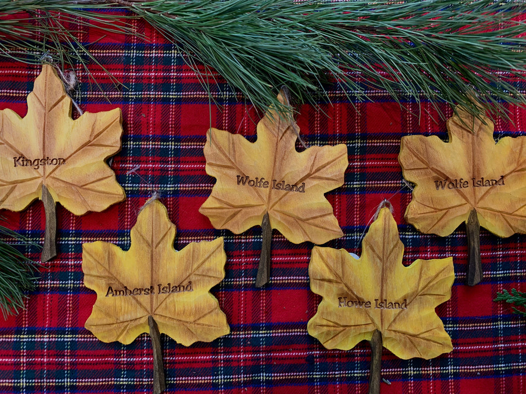 AMHERSTVIEW MAPLE LEAF ORNAMENT