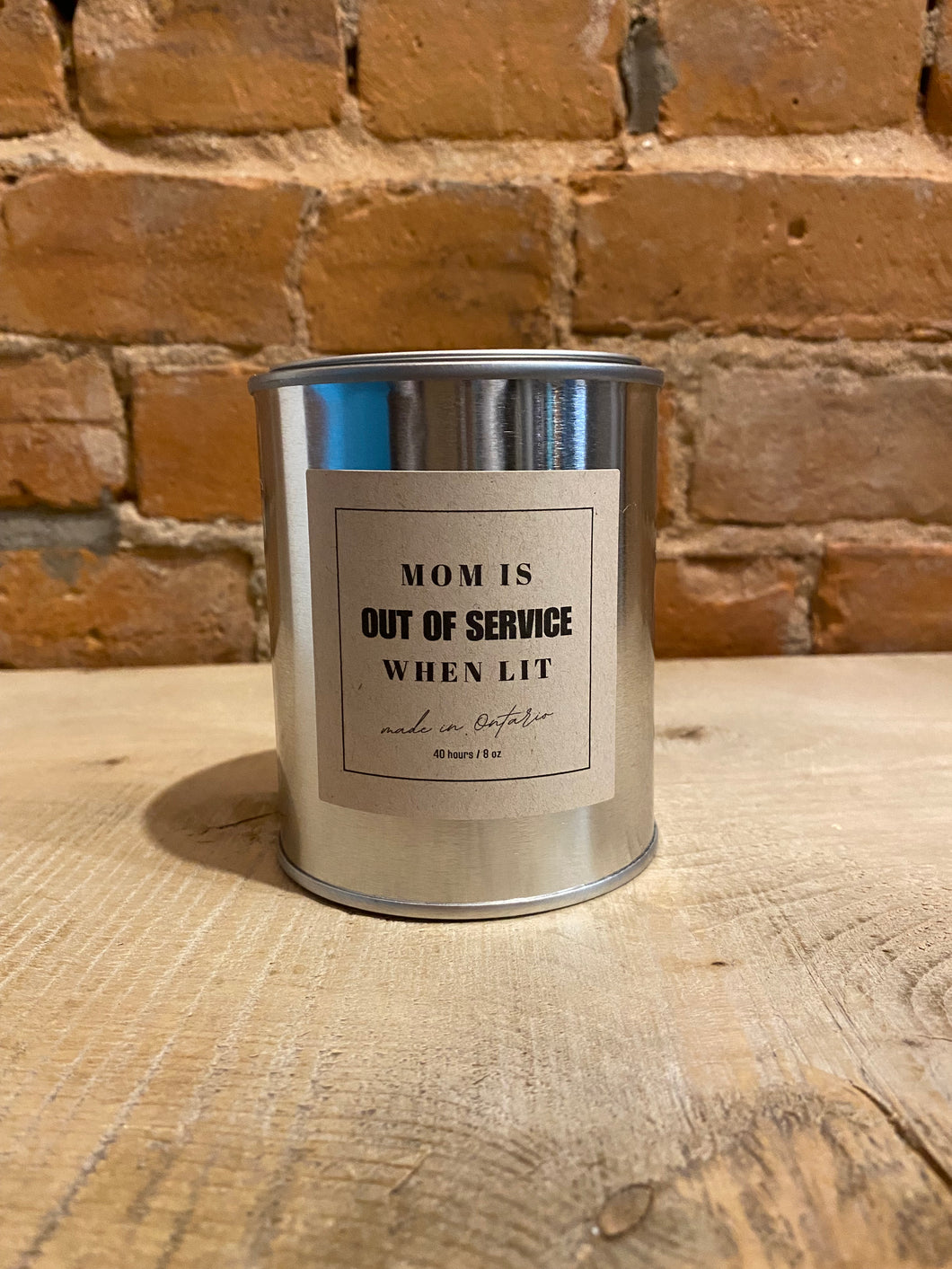 MOM OUT OF SERVICE WOOD WICK CANDLE