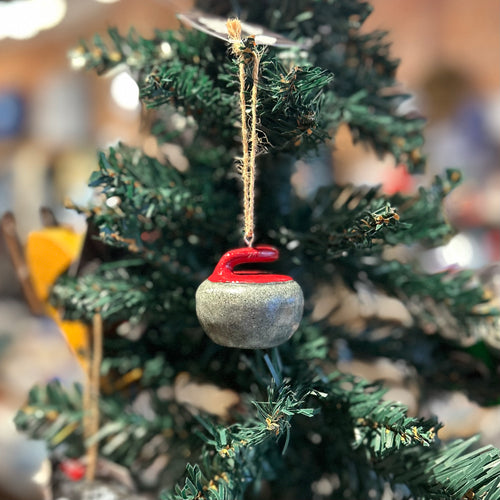 CURLING ROCK ORNAMENT