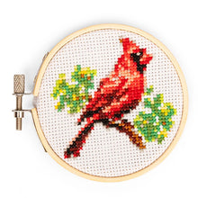 Load image into Gallery viewer, CARDINAL MINI CROSSSTITCH EMBROIDERY
