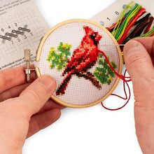 Load image into Gallery viewer, CARDINAL MINI CROSSSTITCH EMBROIDERY