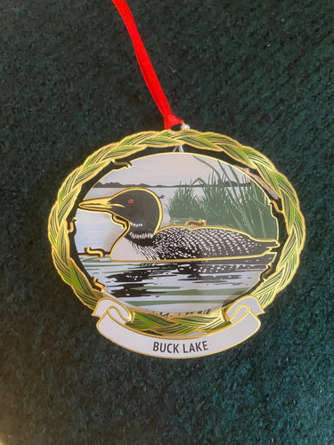 BUCK LAKE METAL LOON ORNAMENT