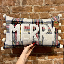 Load image into Gallery viewer, POM POM PLAID MERRY PILLOW