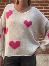 Load image into Gallery viewer, HEART KNIT SWEATER ASTRID CLOTHING