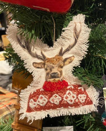 SWEATER DEER ORNAMENT