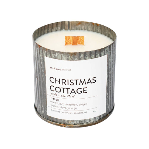 Christmas Cottage Wood Wick Candle