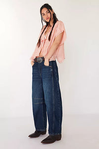 FP GOOD LUCK MID RISE BARREL JEANS