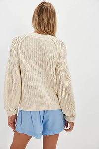 FRANKIE CABLE SWEATER FREE PEOPLE