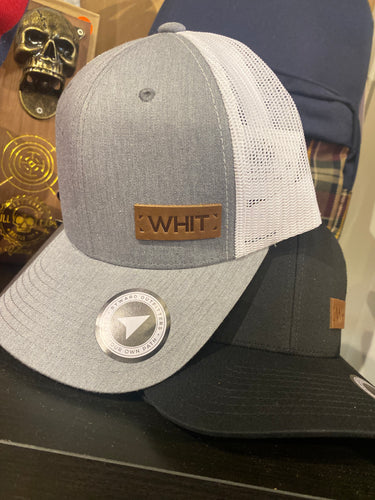 WHIT LEATHER PATCH HAT